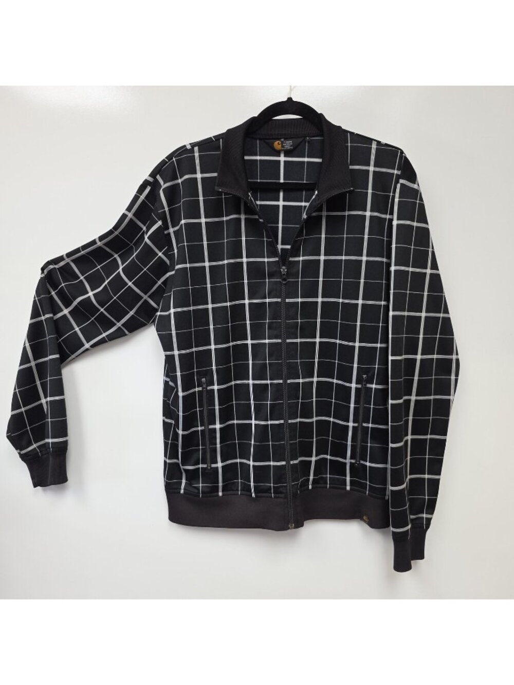 Carhartt Grid Jacket Mens Large Black Full Zip Lightweight Casual Windbreaker